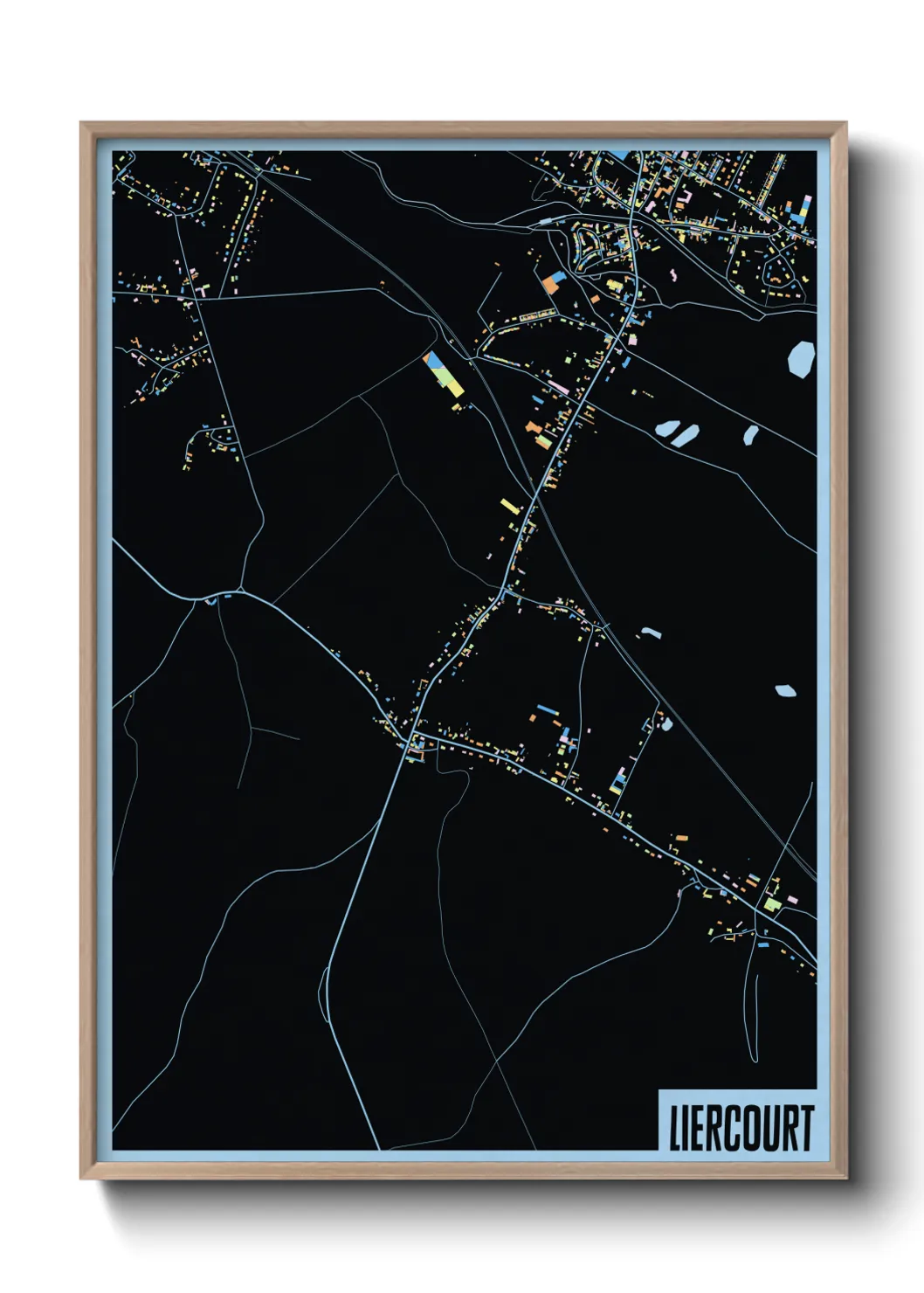 Une affiche de carte sur Liercourt