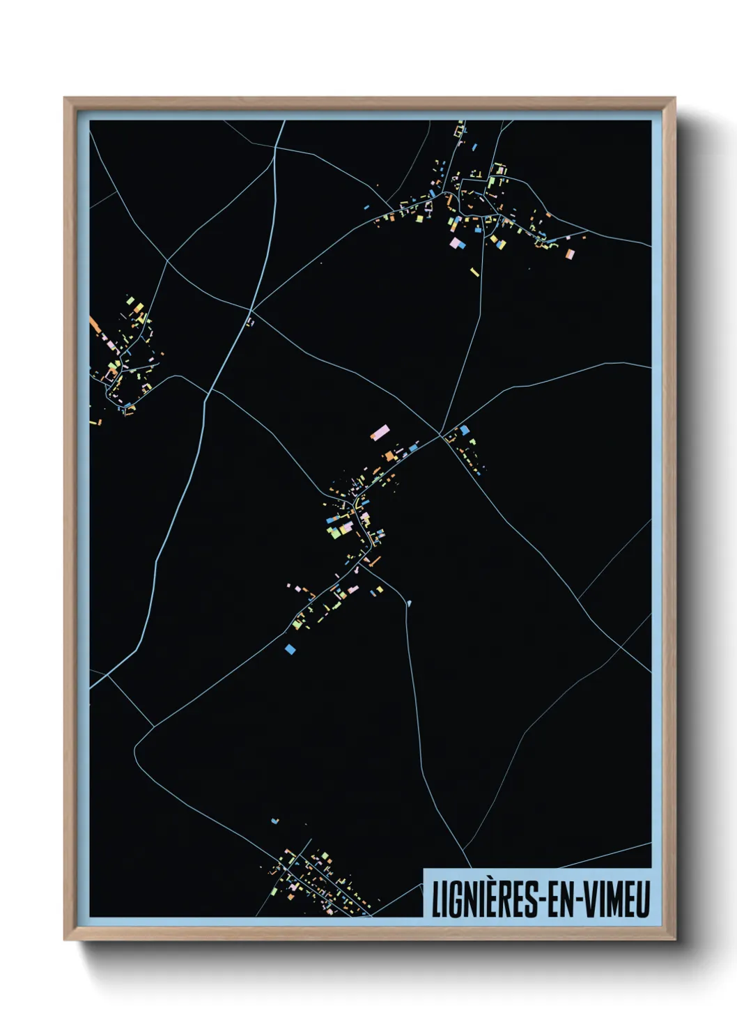 Une affiche de carte sur Lignières-en-Vimeu