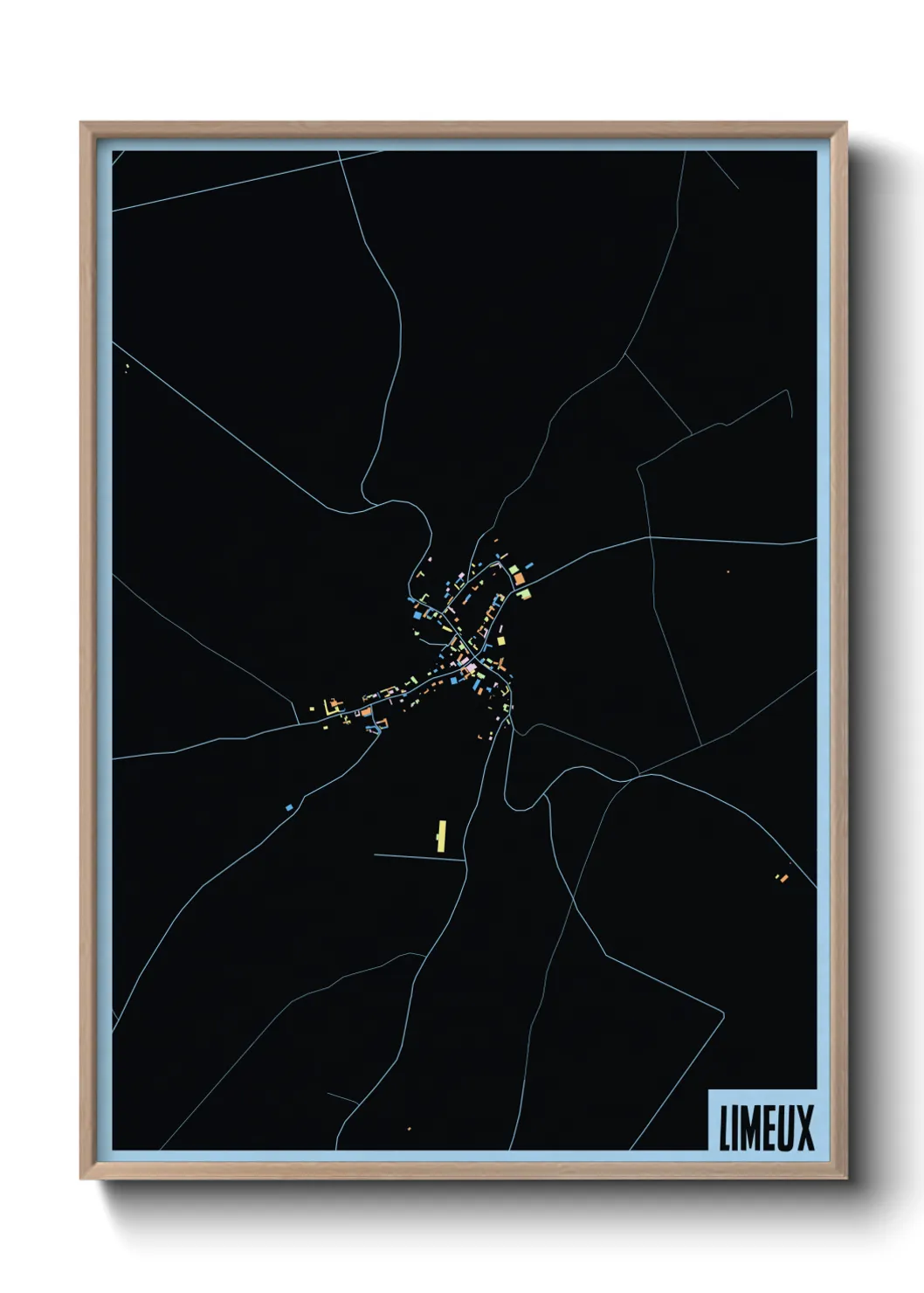 Une affiche de carte sur Limeux