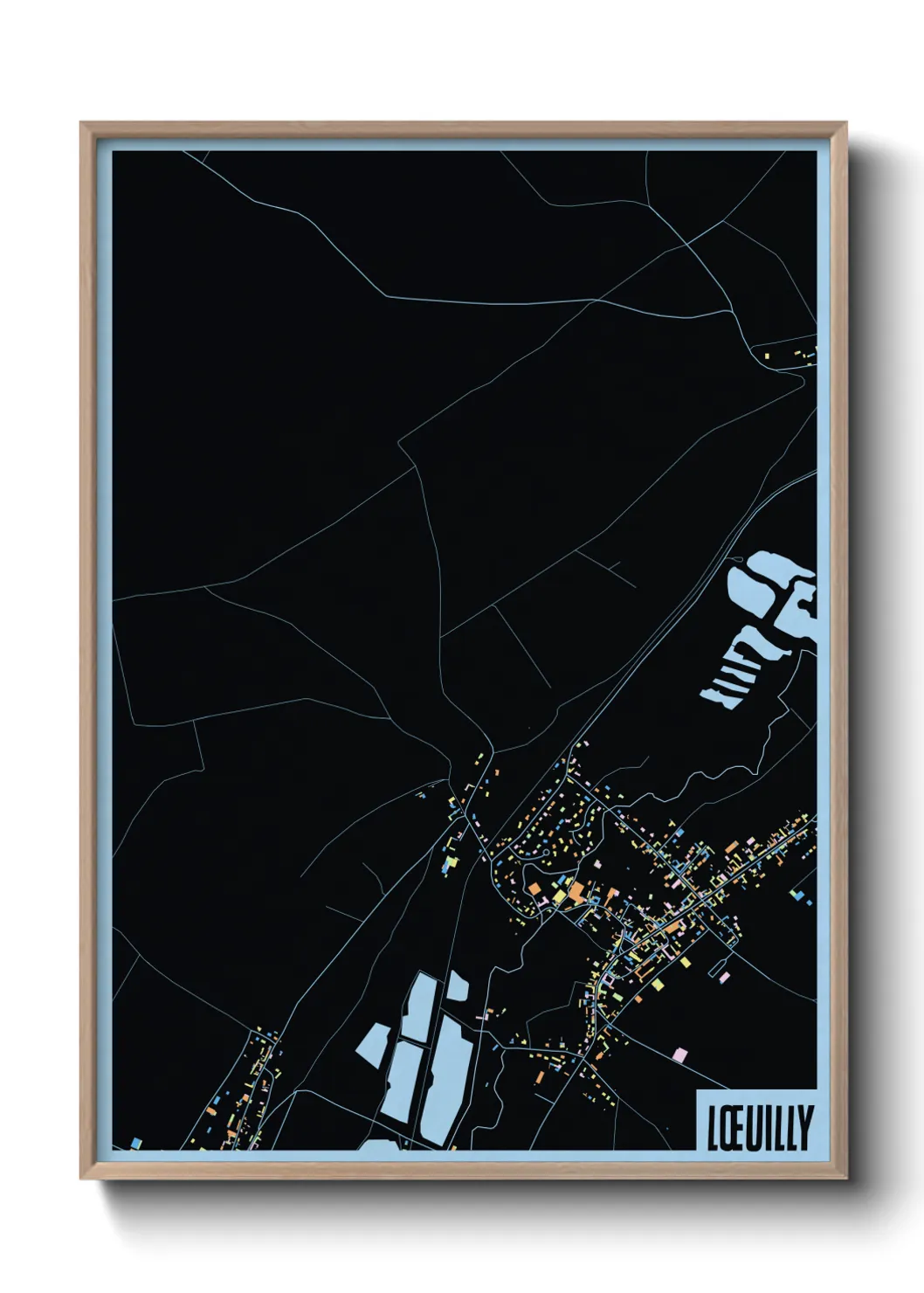 Une affiche de carte sur Lœuilly