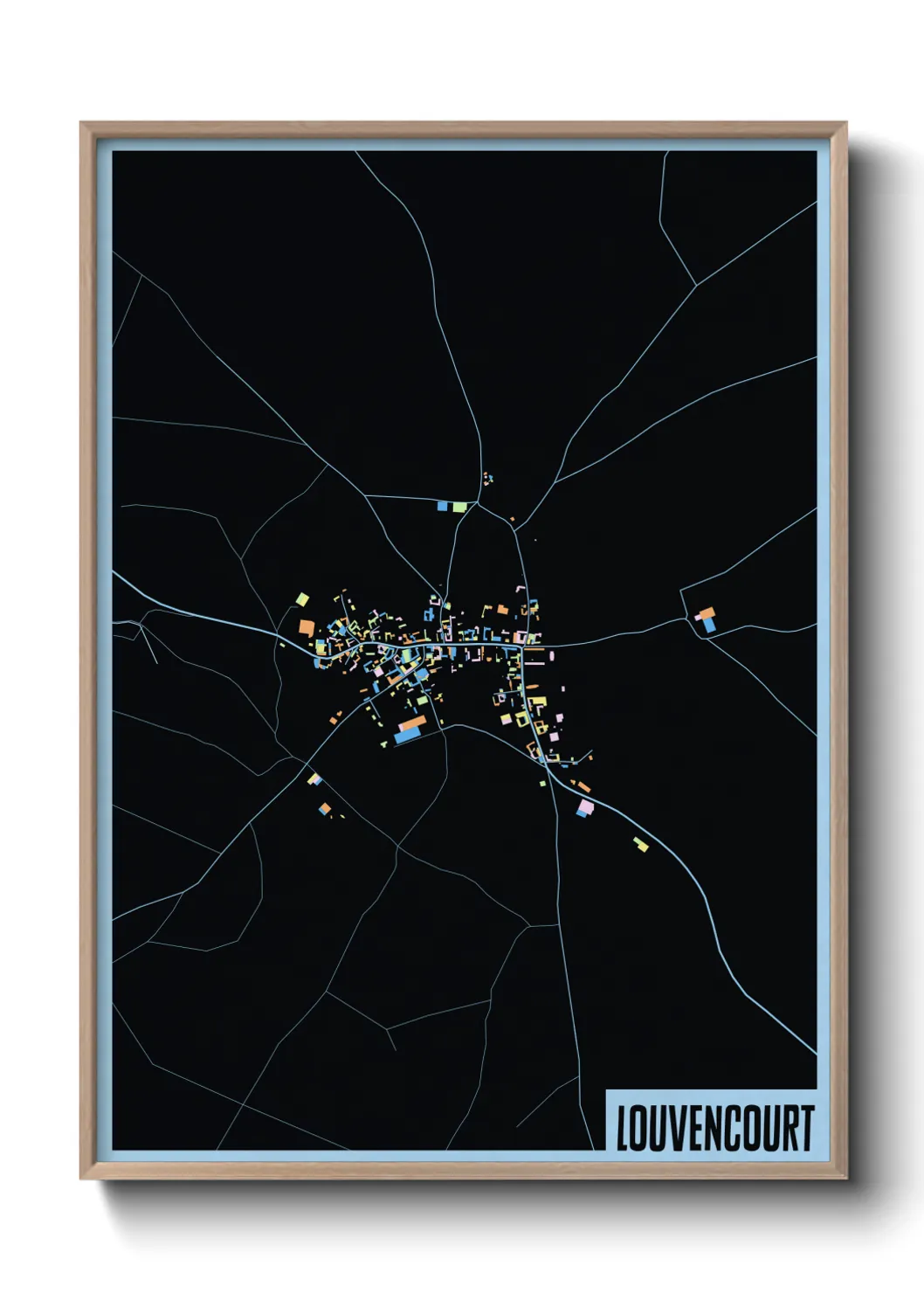 Une affiche de carte sur Louvencourt