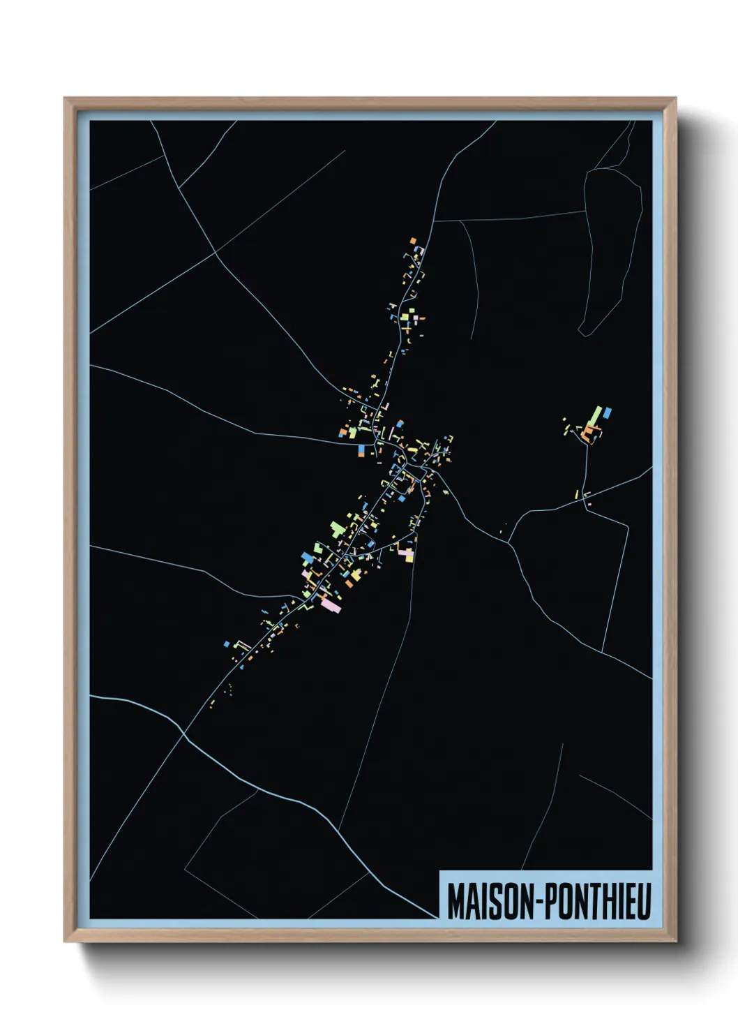 Une affiche de carte sur Maison-Ponthieu