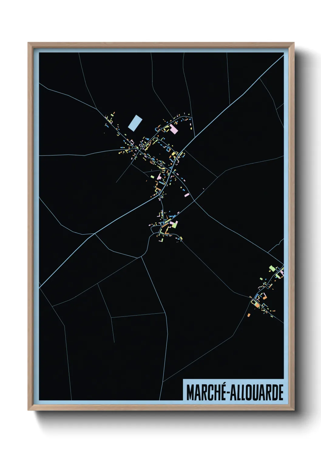 Une affiche de carte sur Marché-Allouarde