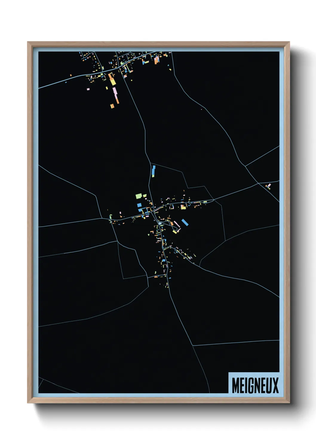 Une affiche de carte sur Meigneux