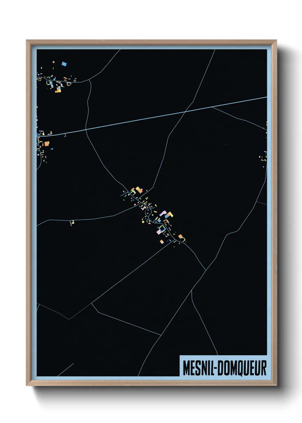 Une affiche de carte sur Mesnil-Domqueur