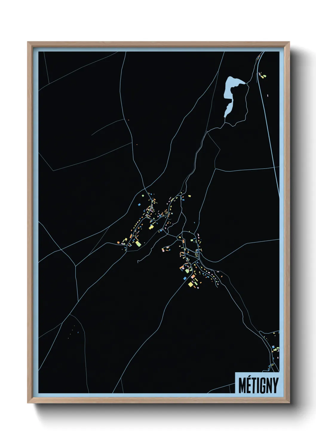 Une affiche de carte sur Métigny