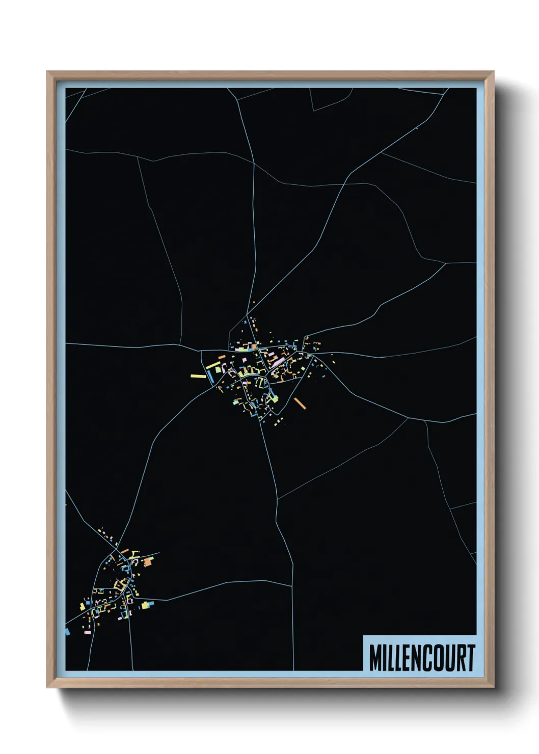 Une affiche de carte sur Millencourt