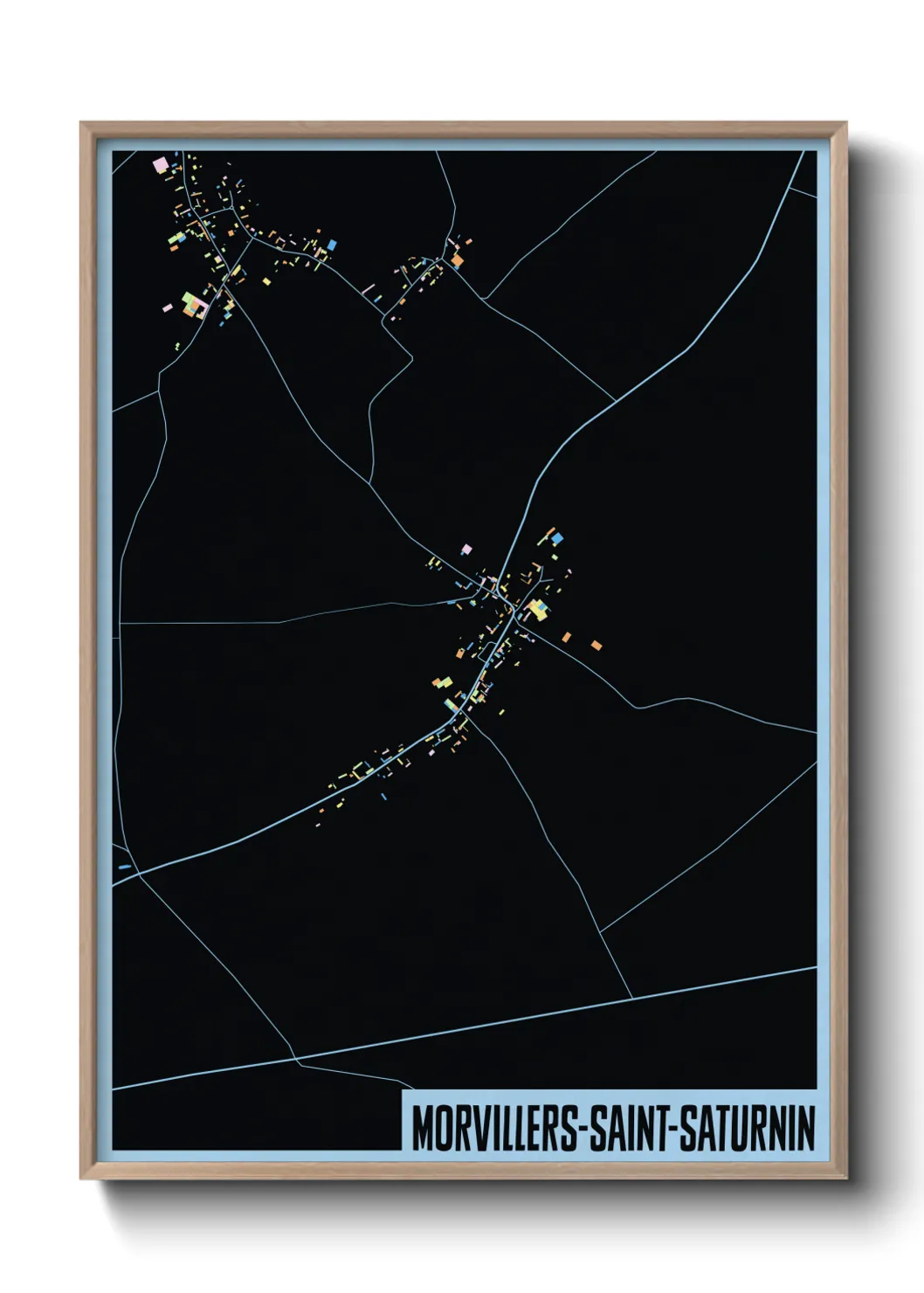 Une affiche de carte sur Morvillers-Saint-Saturnin