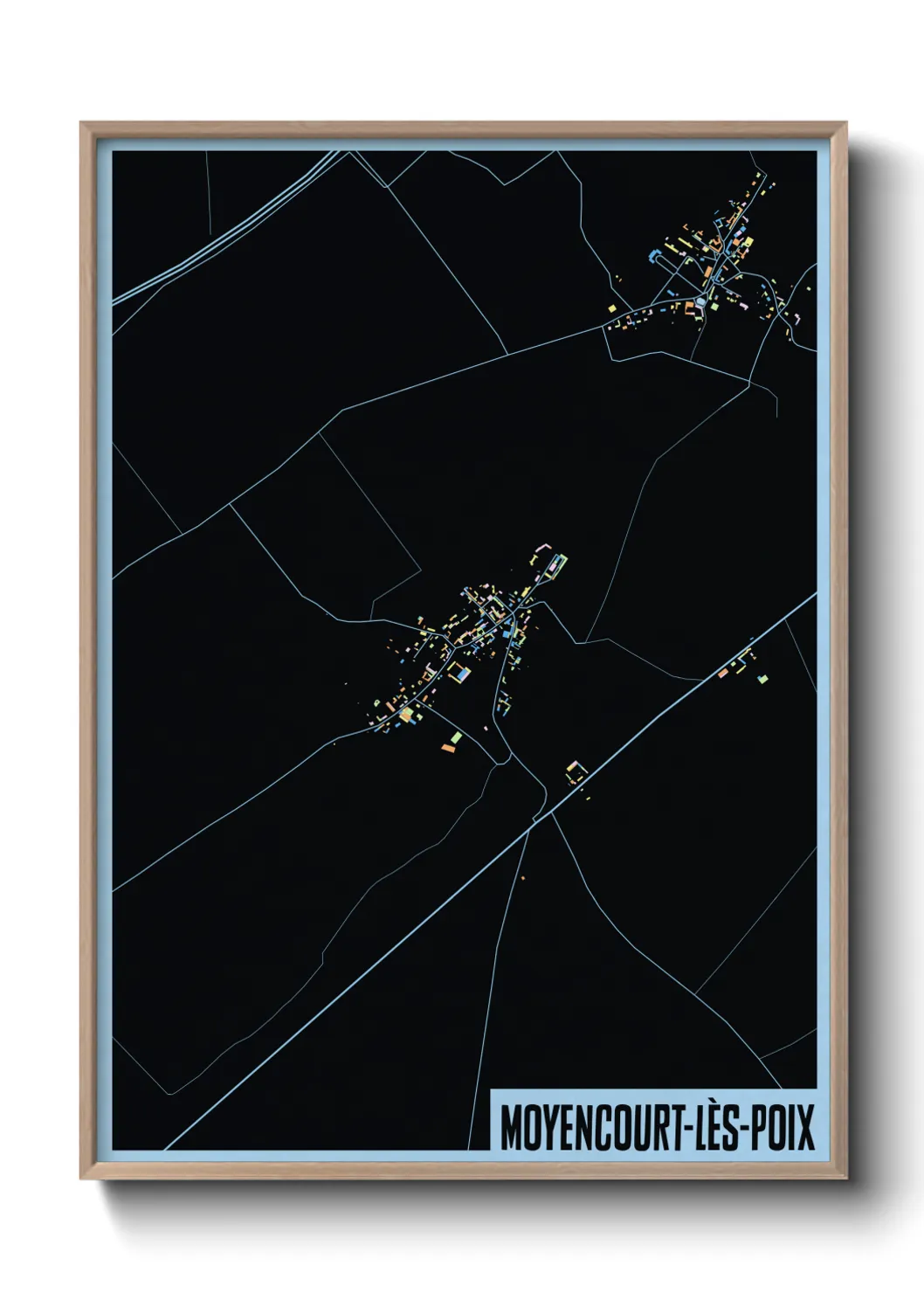 Une affiche de carte sur Moyencourt-lès-Poix