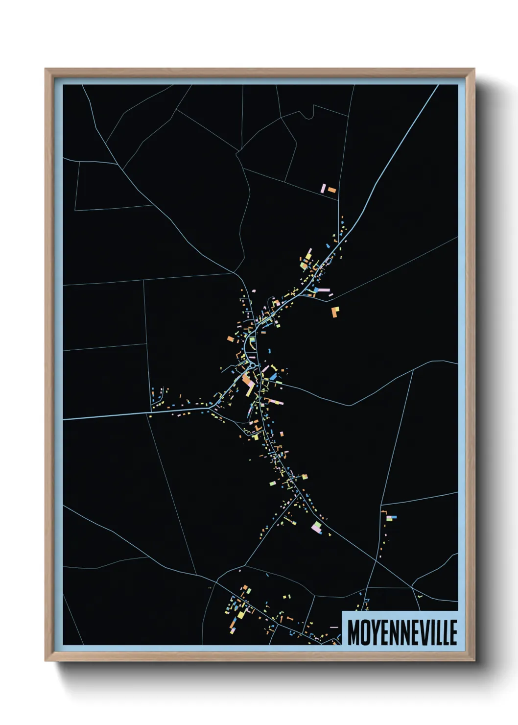 Une affiche de carte sur Moyenneville