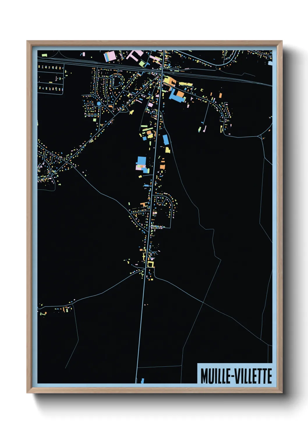 Une affiche de carte sur Muille-Villette