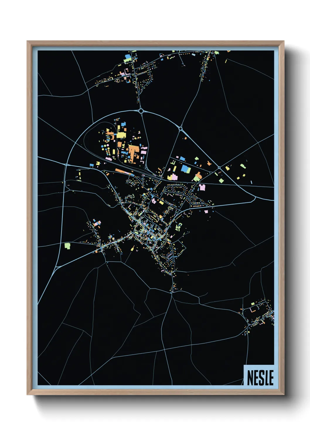 Une affiche de carte sur Nesle