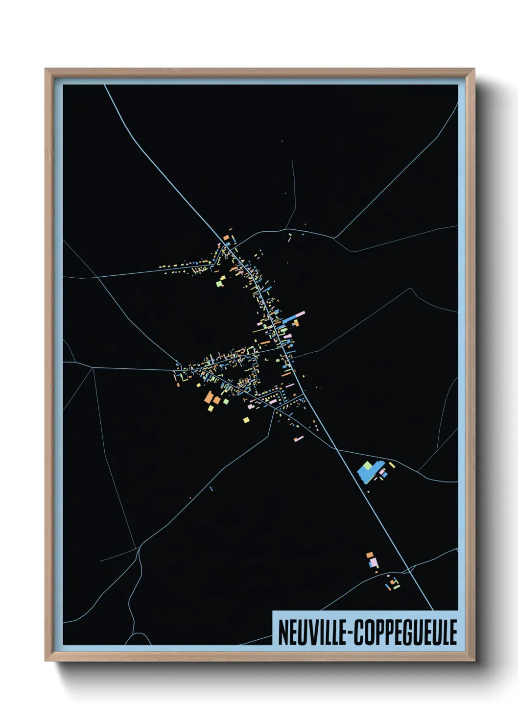 Une affiche de carte sur Neuville-Coppegueule