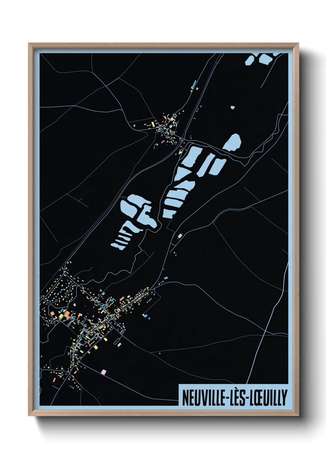 Une affiche de carte sur Neuville-lès-Lœuilly