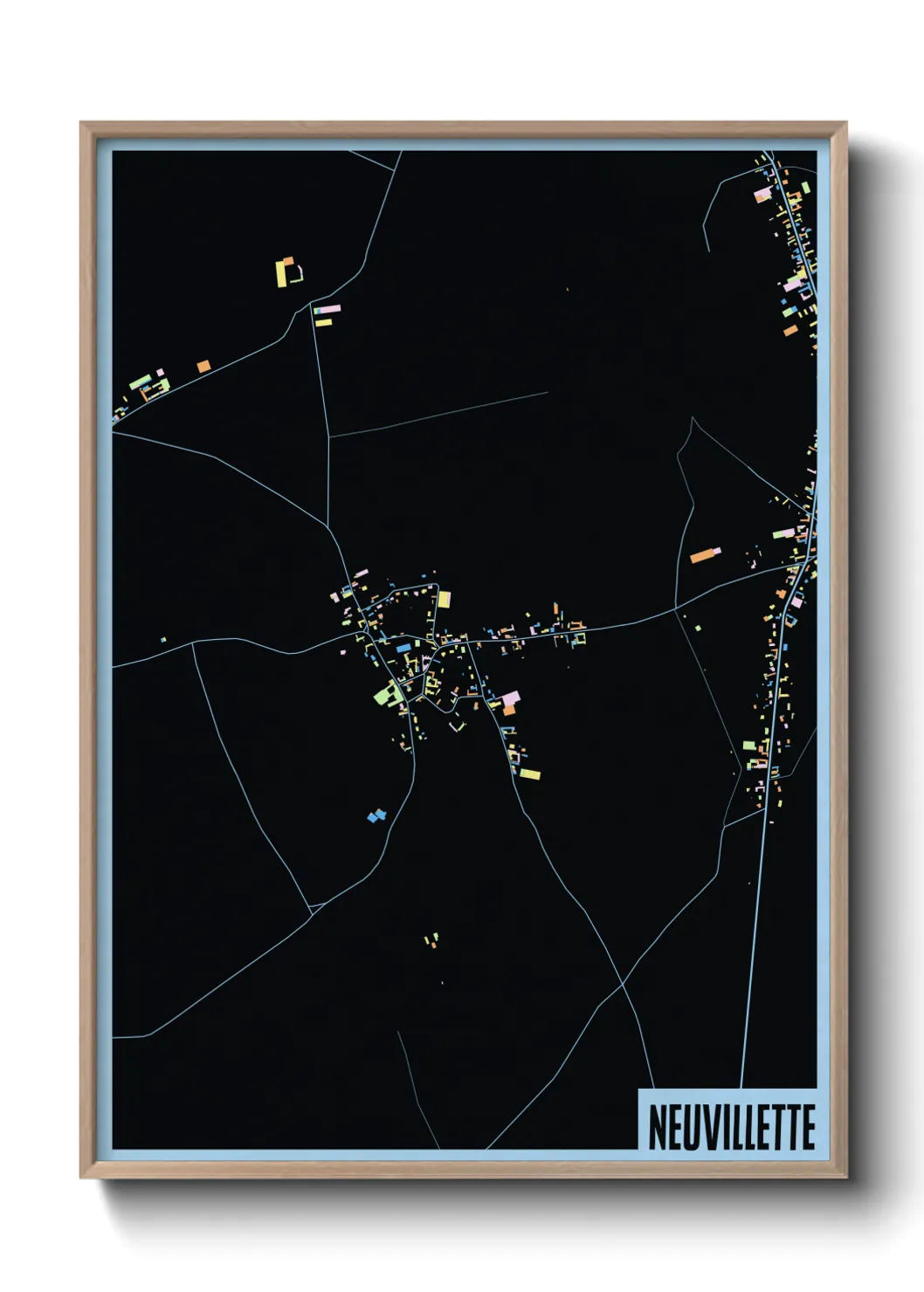 Une affiche de carte sur Neuvillette