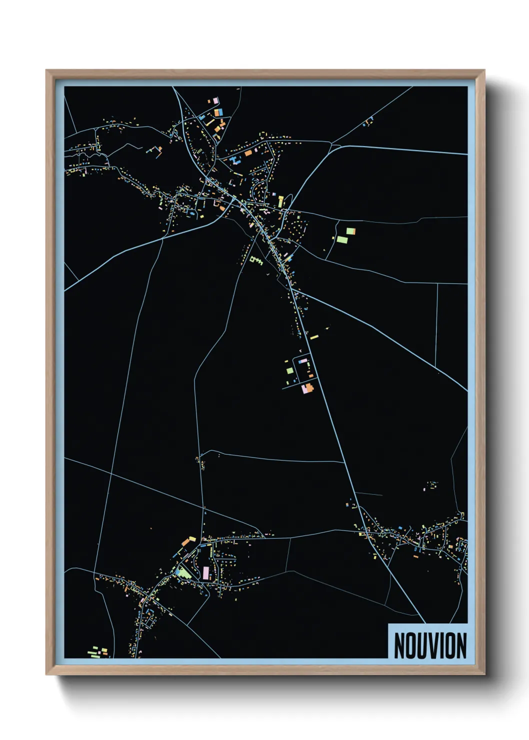 Une affiche de carte sur Nouvion