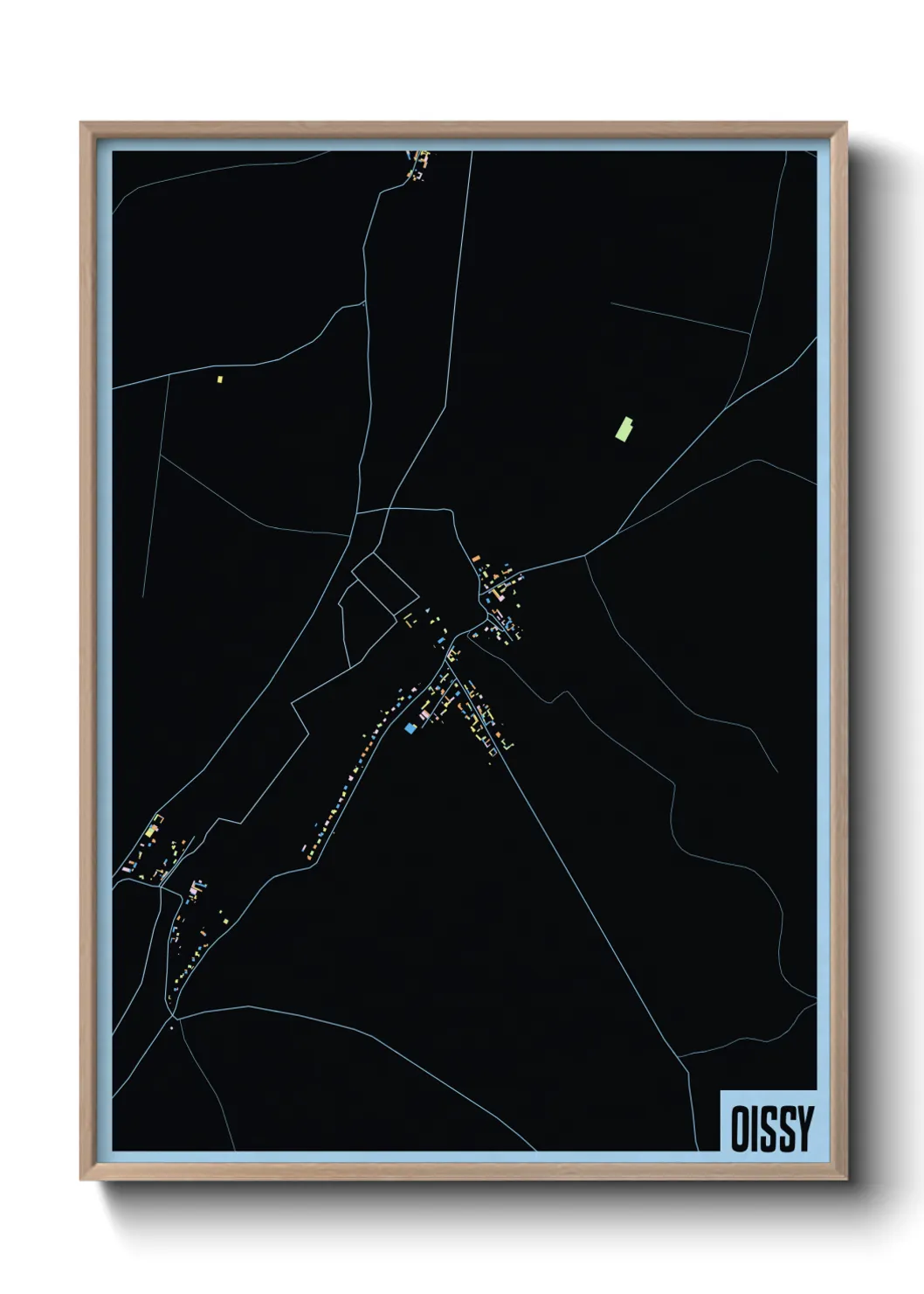 Une affiche de carte sur Oissy