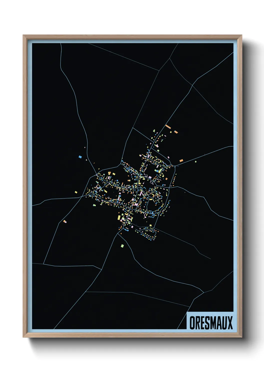 Une affiche de carte sur Oresmaux