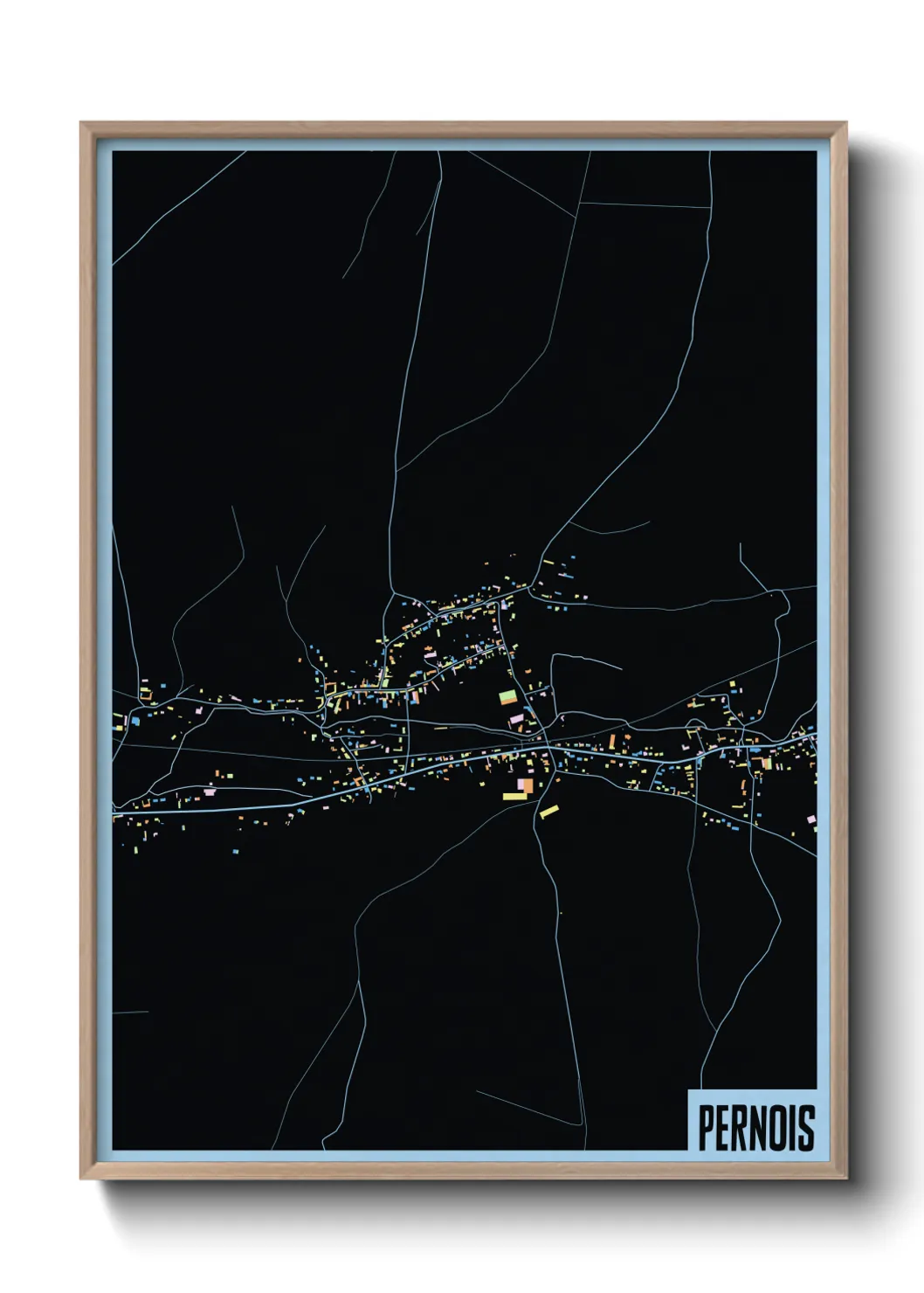 Une affiche de carte sur Pernois