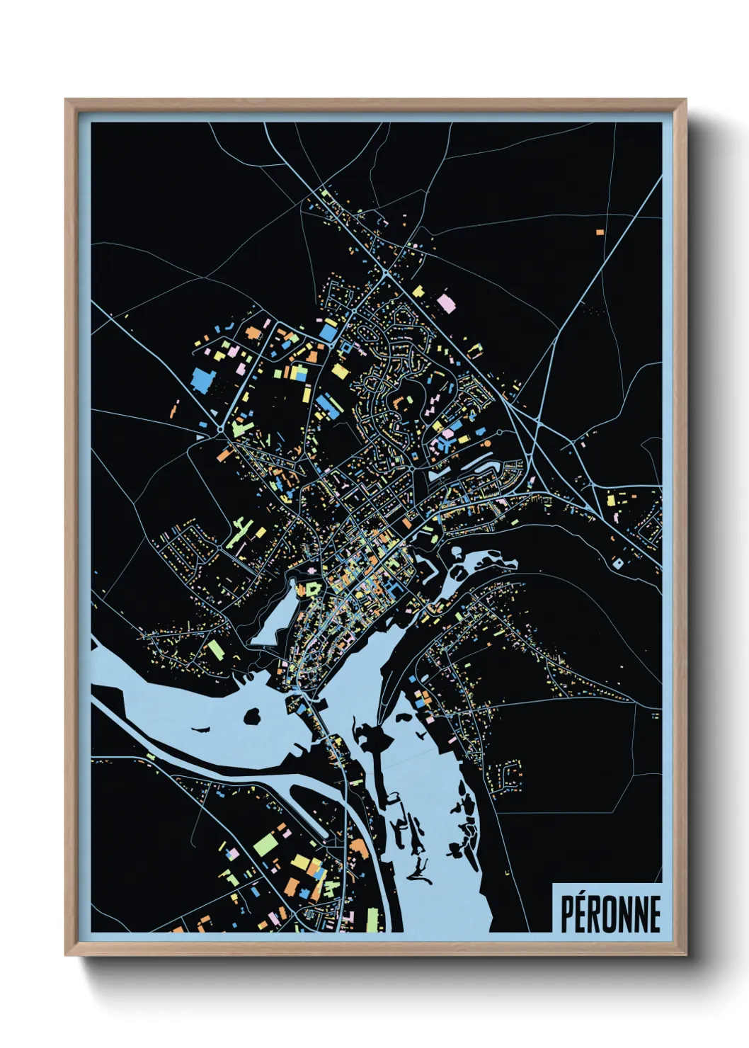 Une affiche de carte sur Péronne