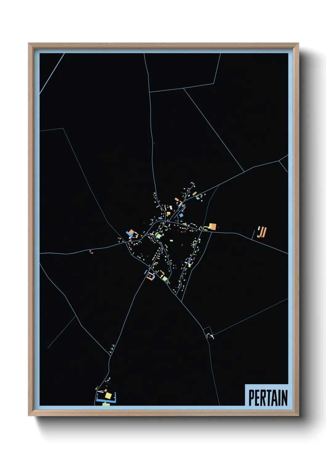 Une affiche de carte sur Pertain