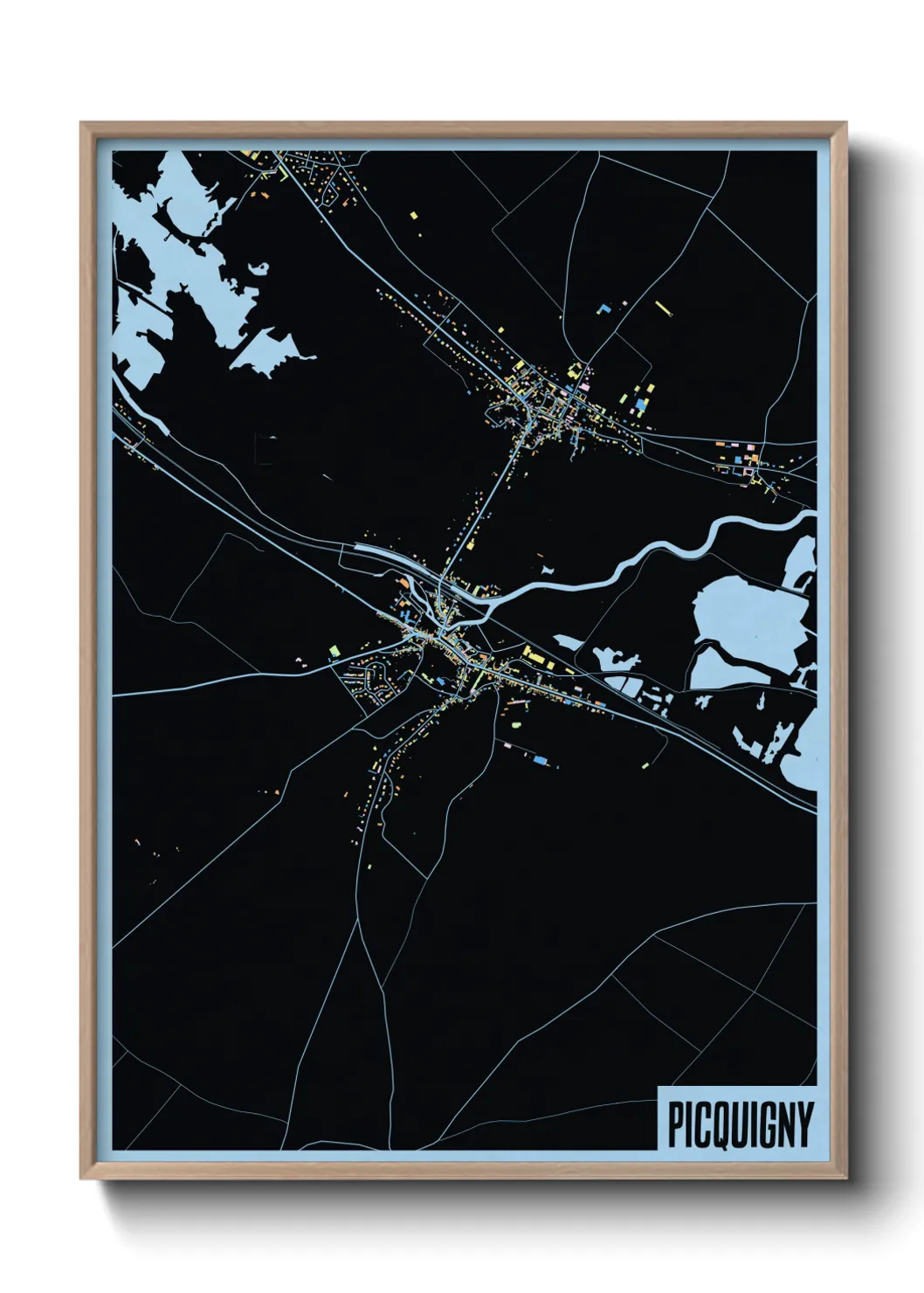 Une affiche de carte sur Picquigny