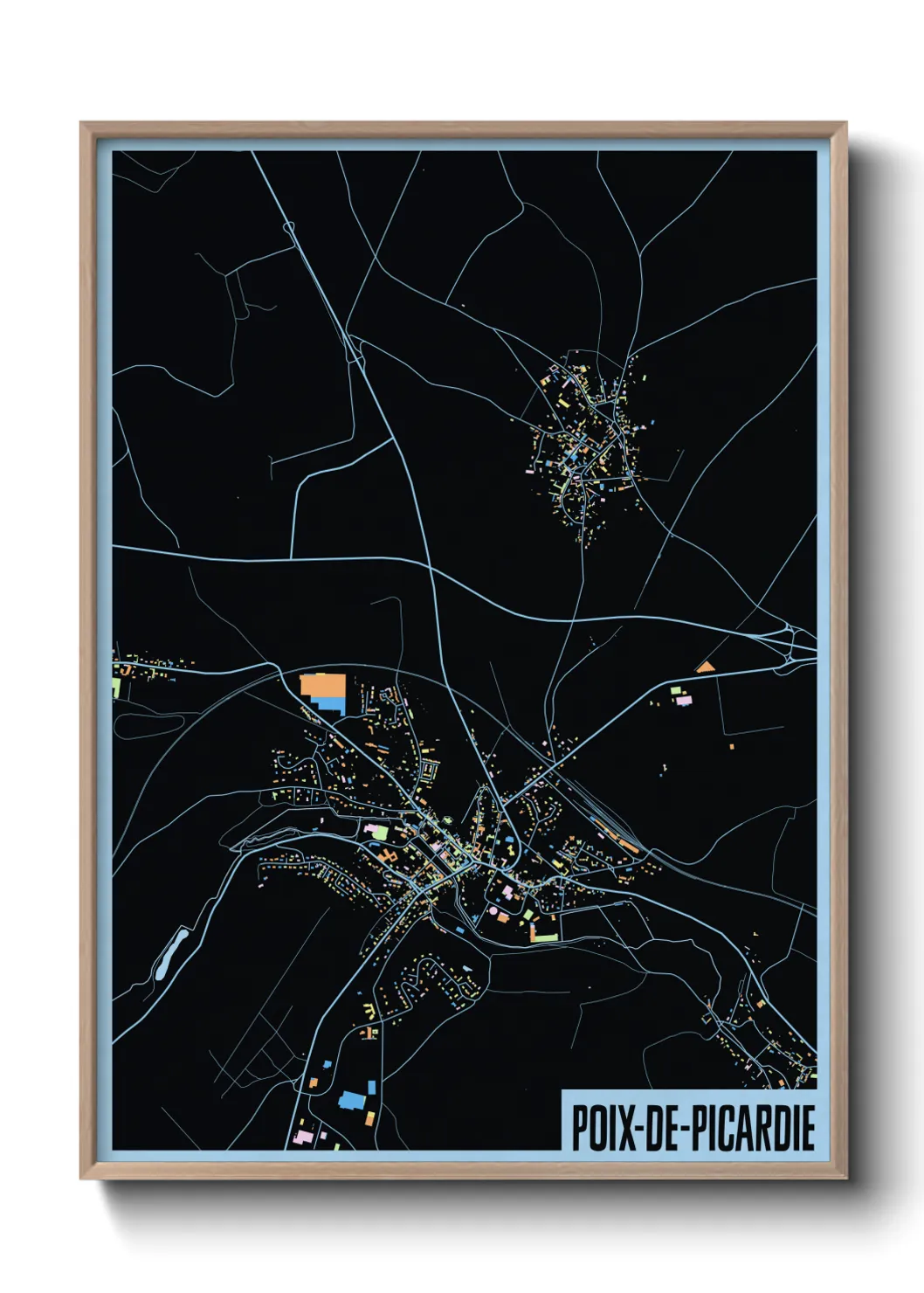 Une affiche de carte sur Poix-de-Picardie