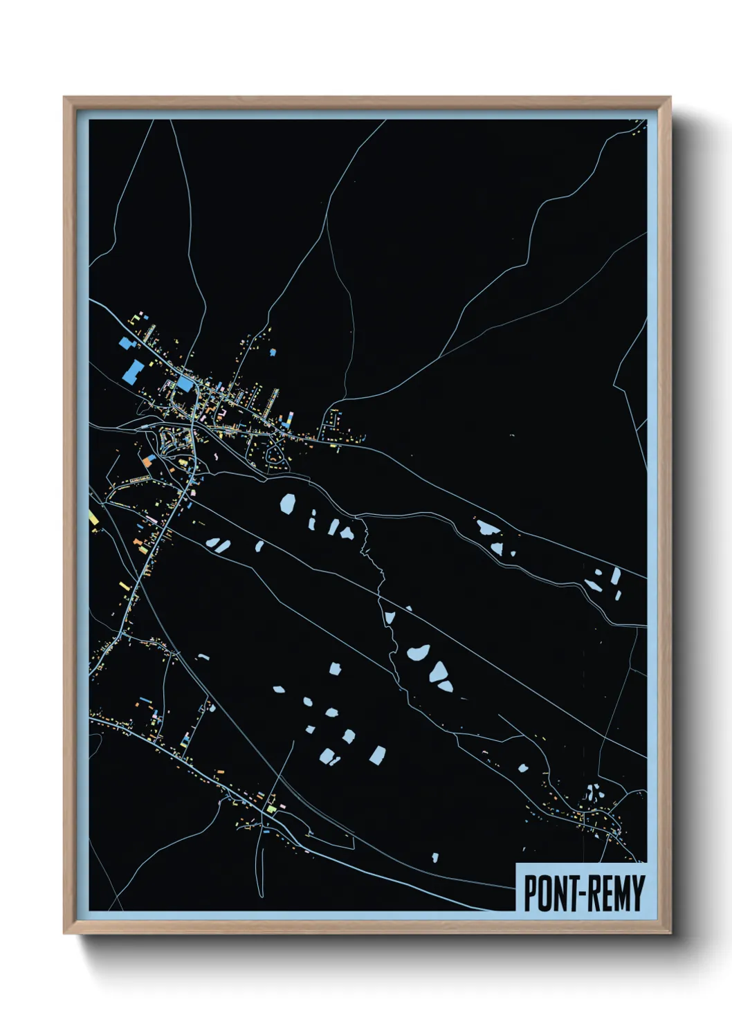 Une affiche de carte sur Pont-Remy