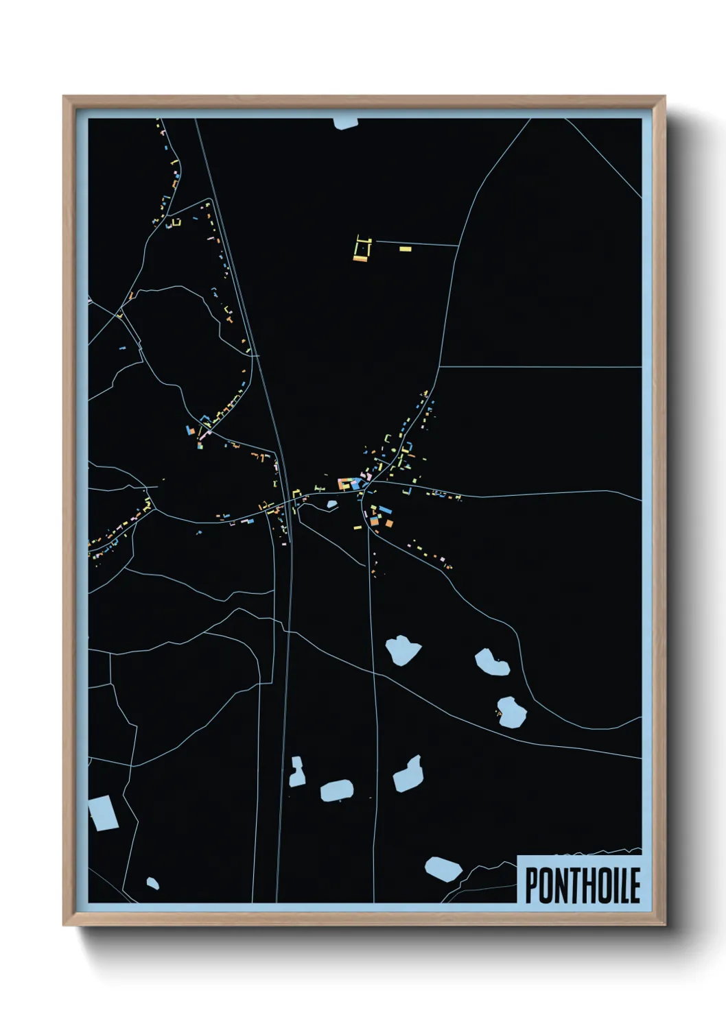 Une affiche de carte sur Ponthoile