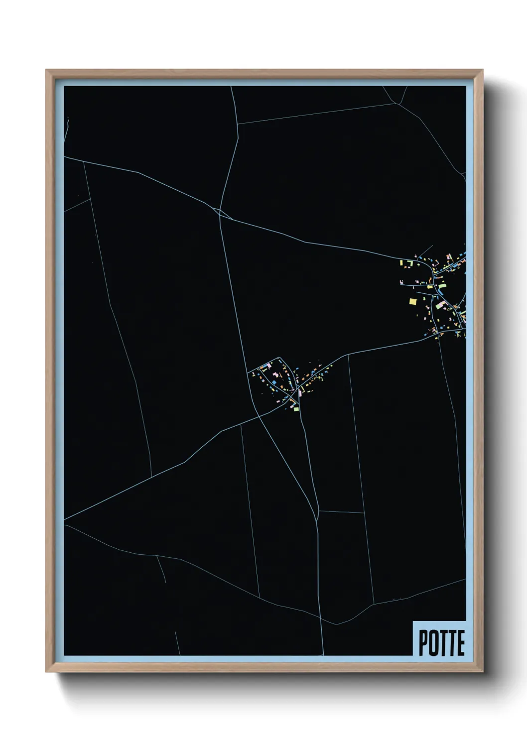 Une affiche de carte sur Potte