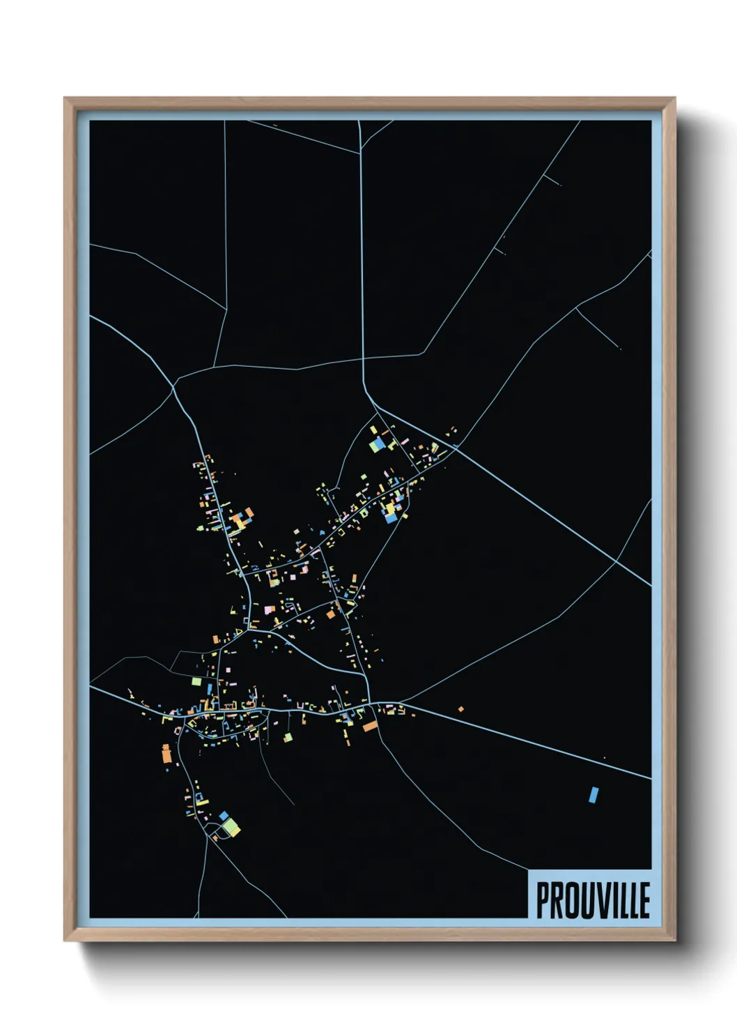 Une affiche de carte sur Prouville