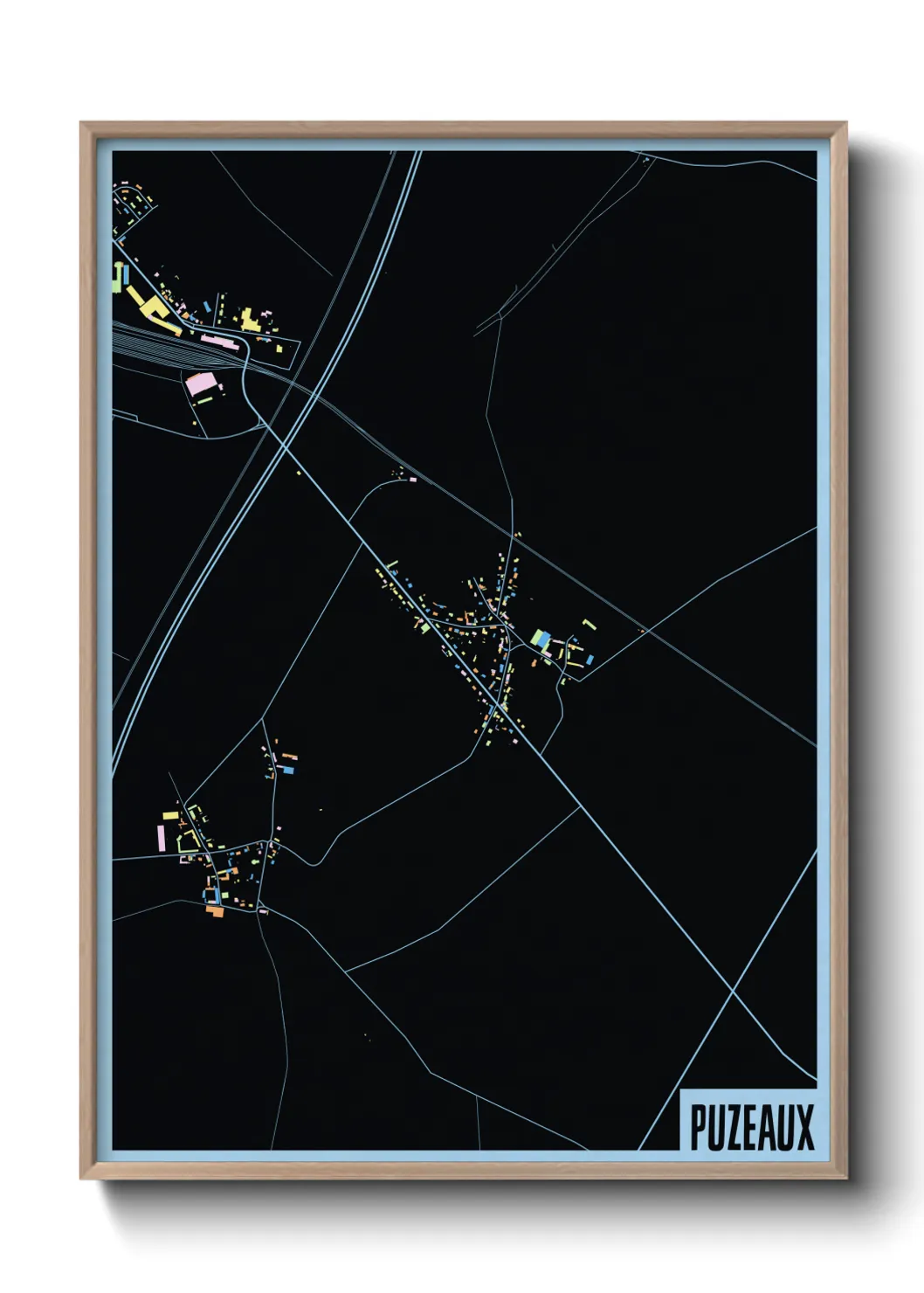 Une affiche de carte sur Puzeaux