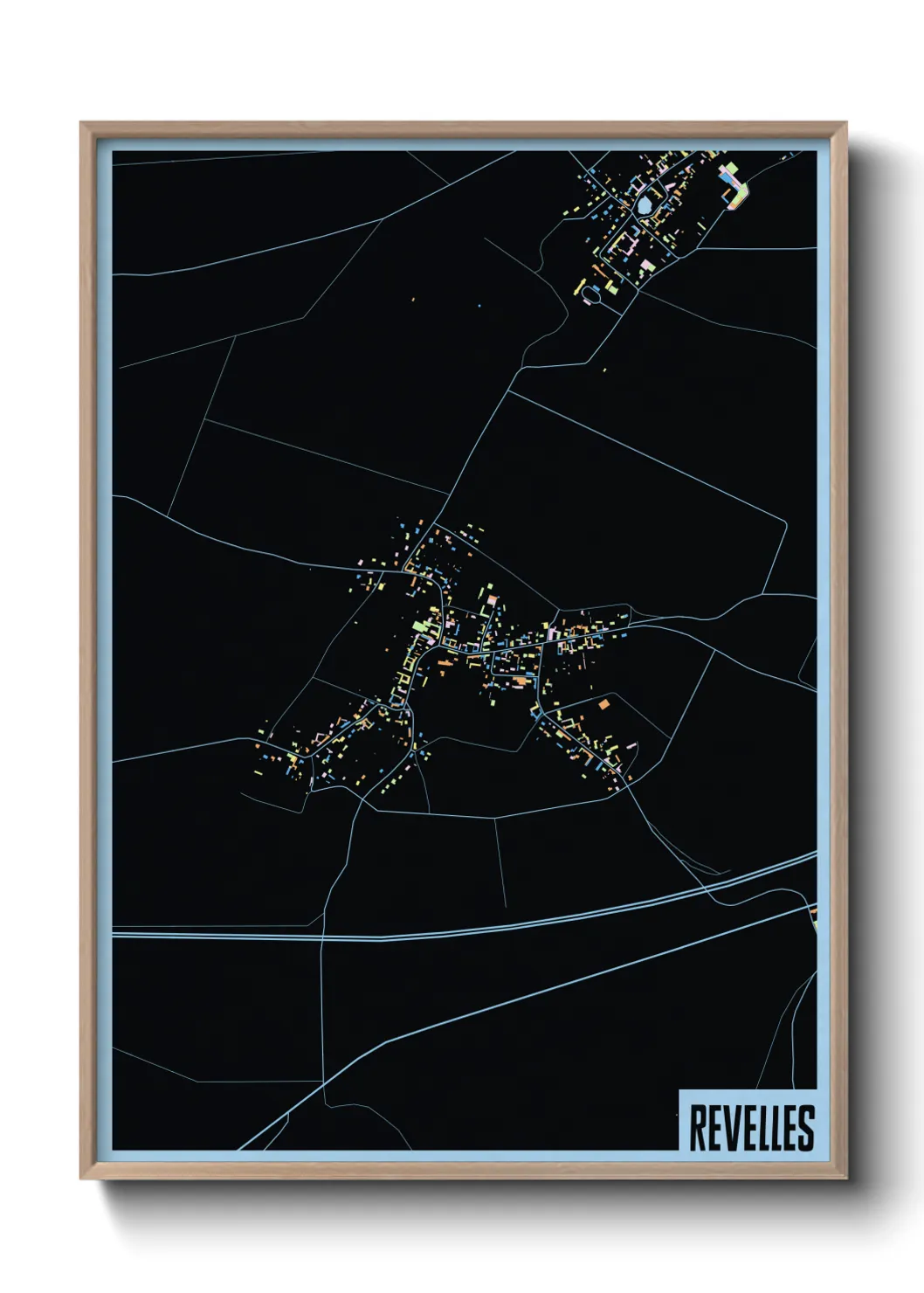 Une affiche de carte sur Revelles