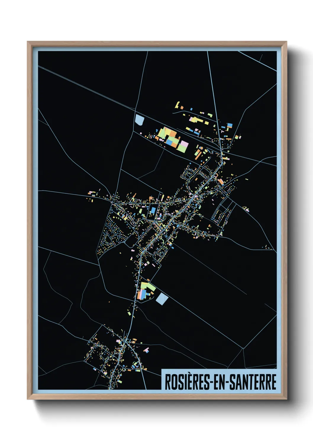 Une affiche de carte sur Rosières-en-Santerre