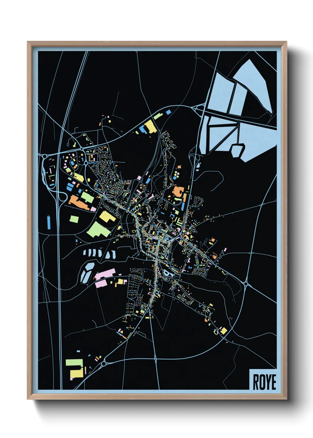 Une affiche de carte sur Roye