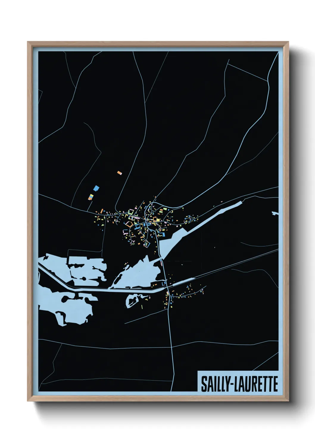 Une affiche de carte sur Sailly-Laurette