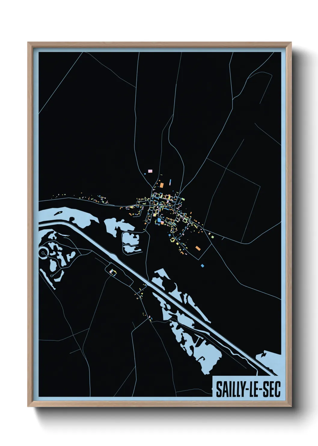 Une affiche de carte sur Sailly-le-Sec