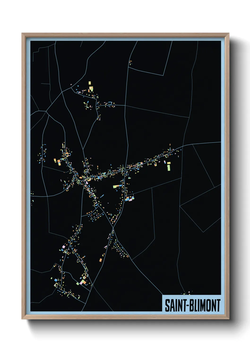 Une affiche de carte sur Saint-Blimont