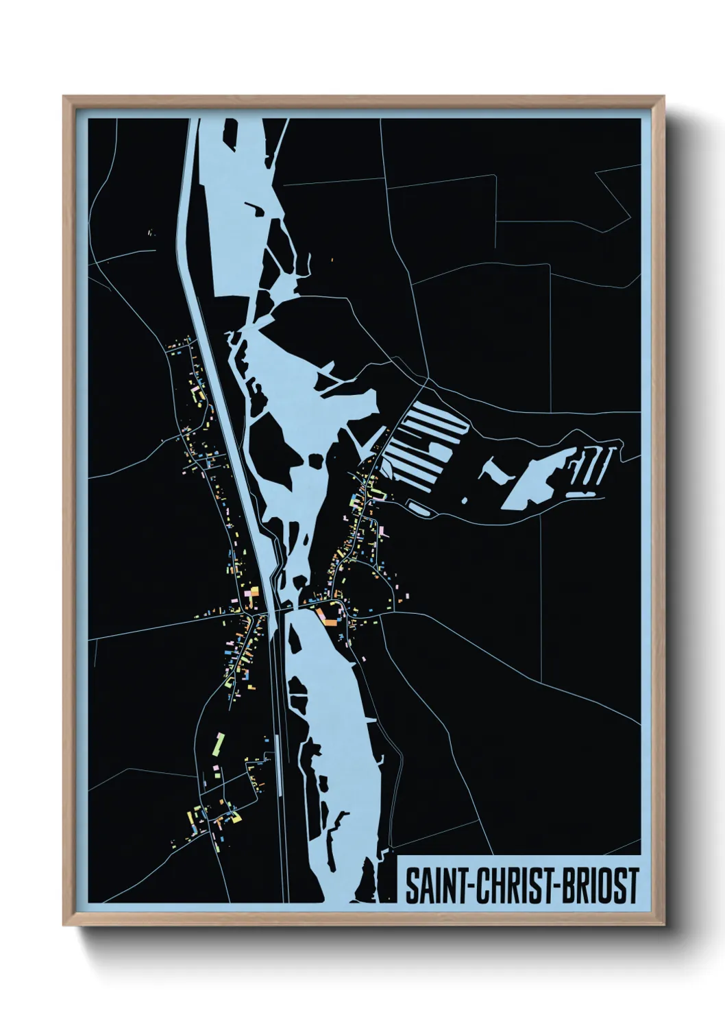Une affiche de carte sur Saint-Christ-Briost