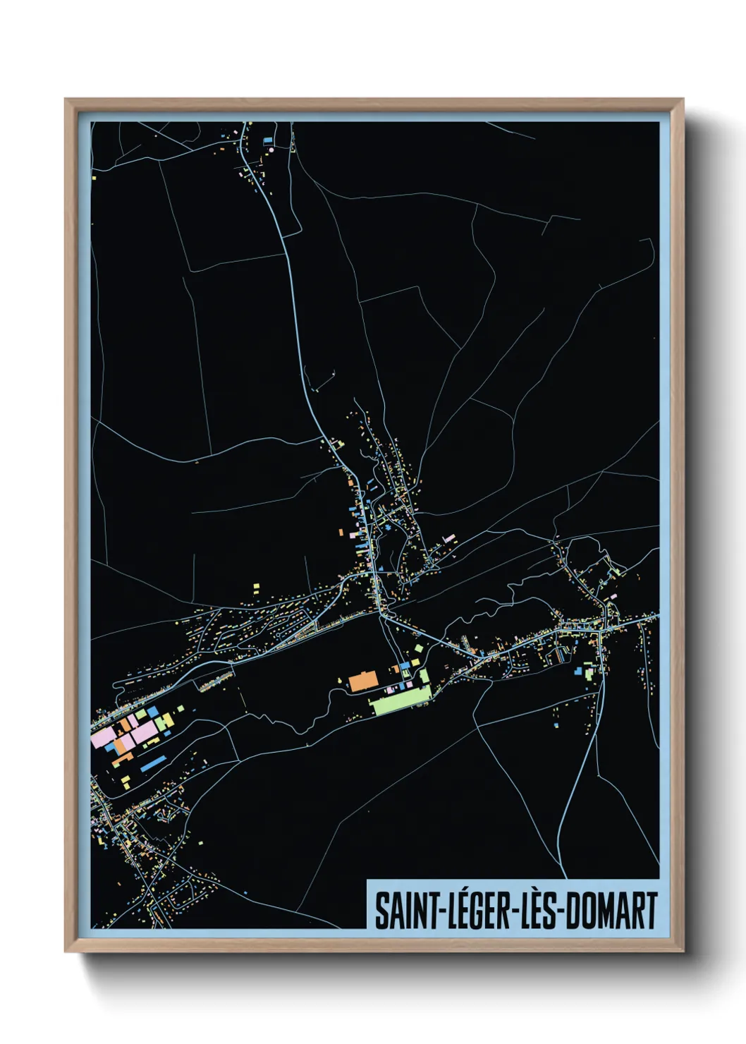 Une affiche de carte sur Saint-Léger-lès-Domart