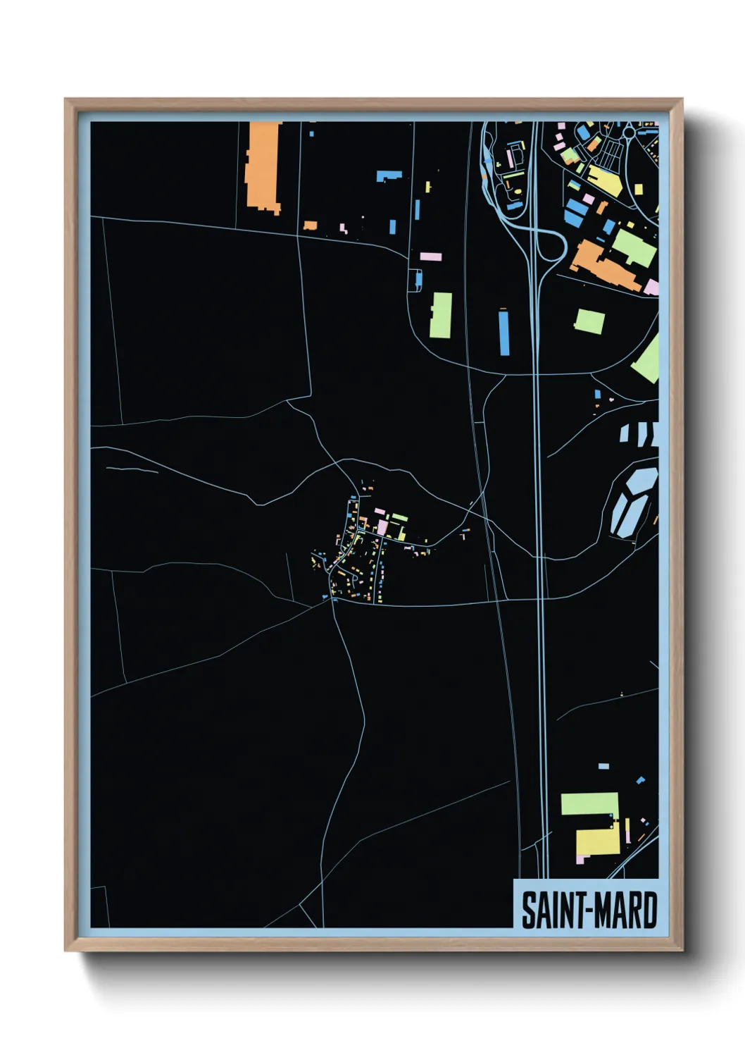 Une affiche de carte sur Saint-Mard