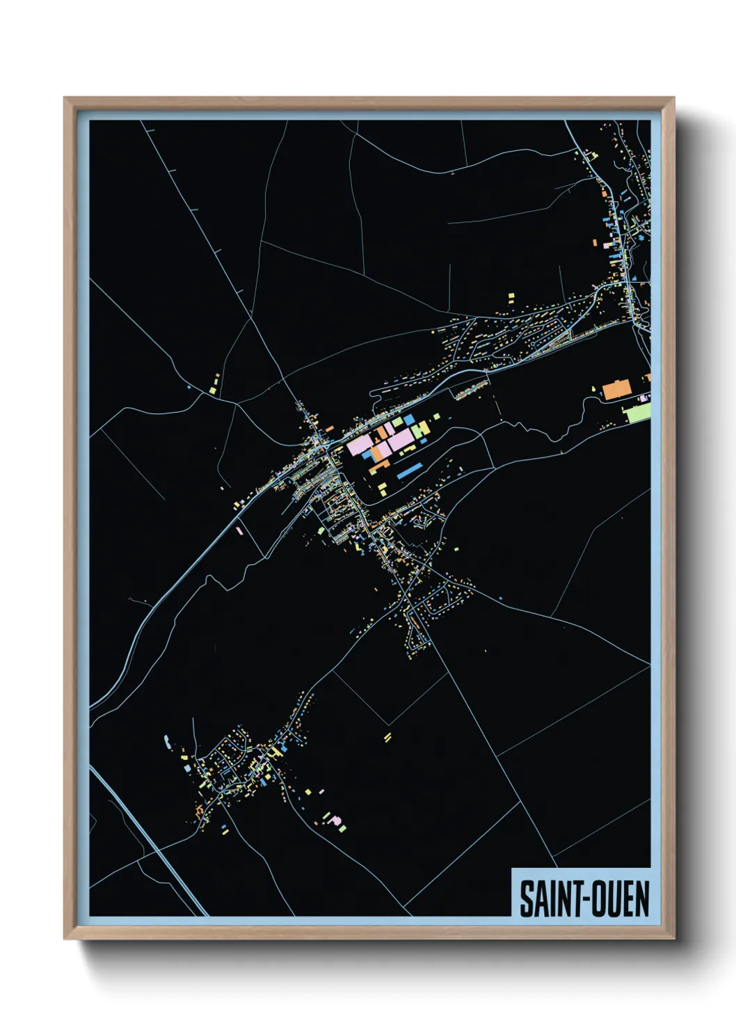 Une affiche de carte sur Saint-Ouen