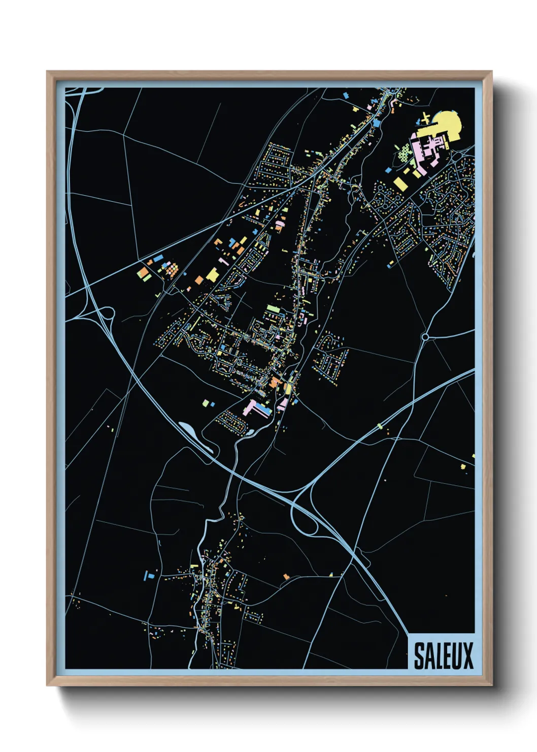 Une affiche de carte sur Saleux