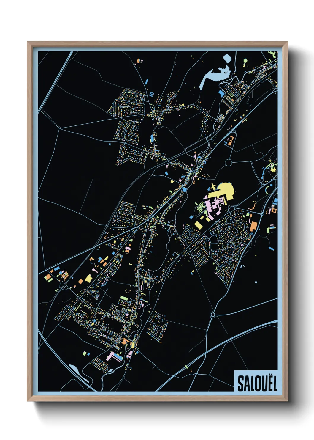 Une affiche de carte sur Salouël