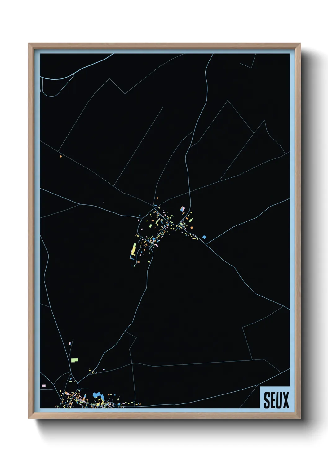 Une affiche de carte sur Seux