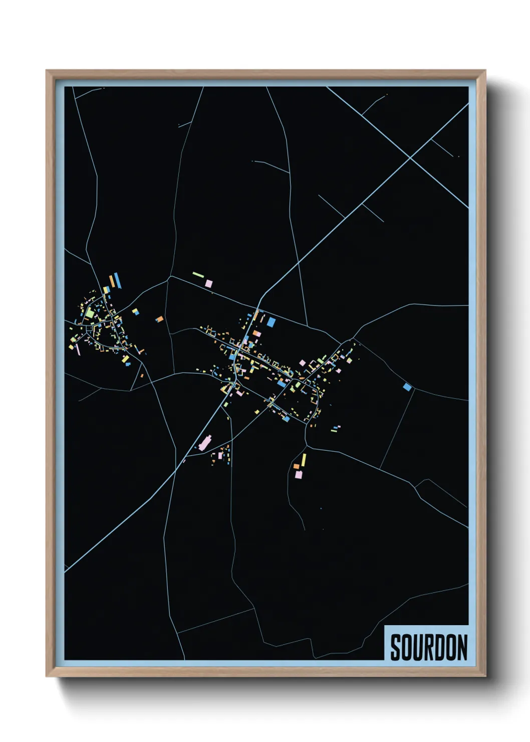 Une affiche de carte sur Sourdon