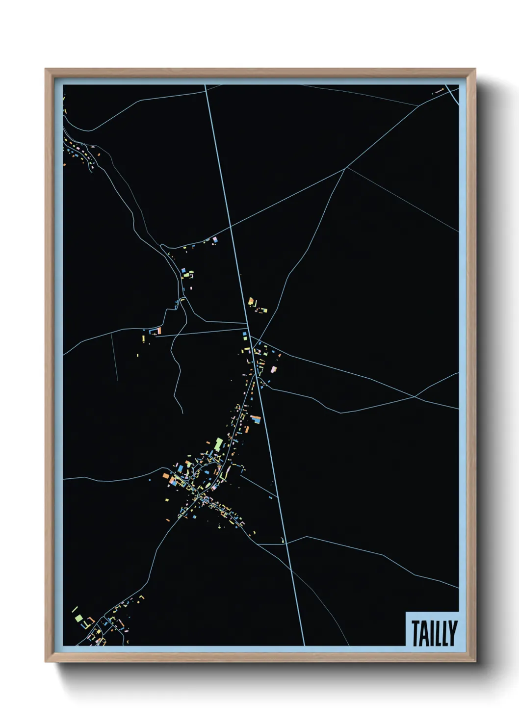 Une affiche de carte sur Tailly