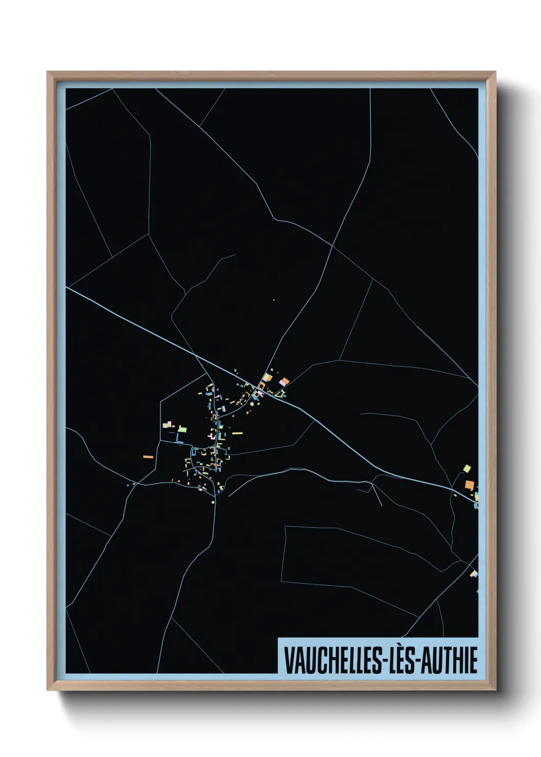 Une affiche de carte sur Vauchelles-lès-Authie