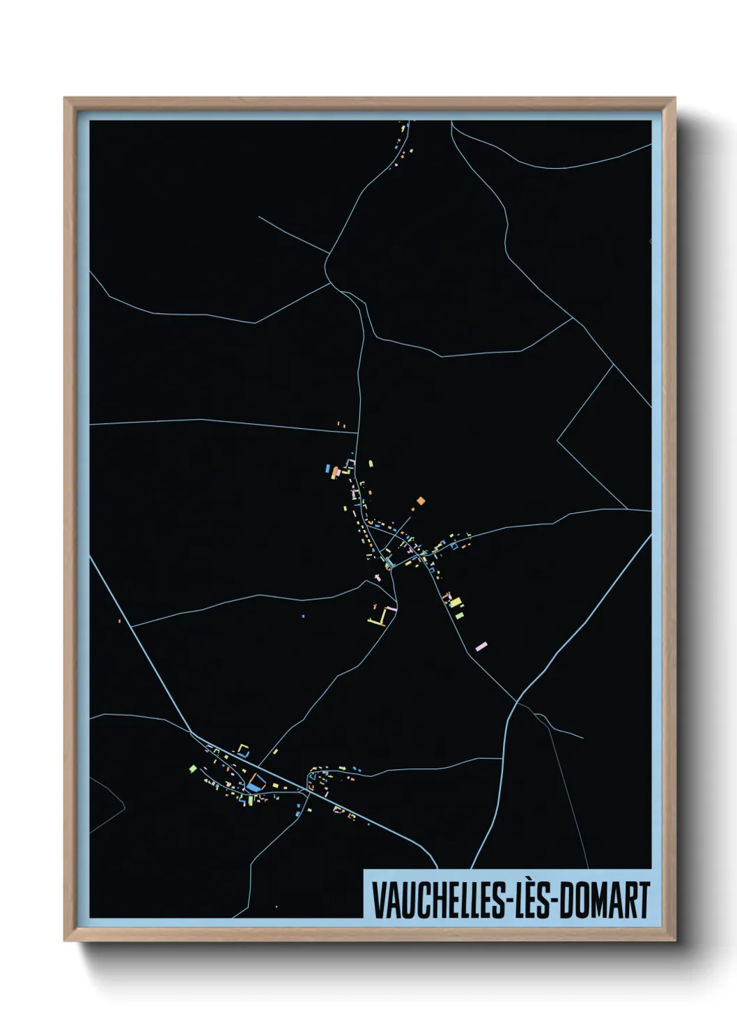 Une affiche de carte sur Vauchelles-lès-Domart