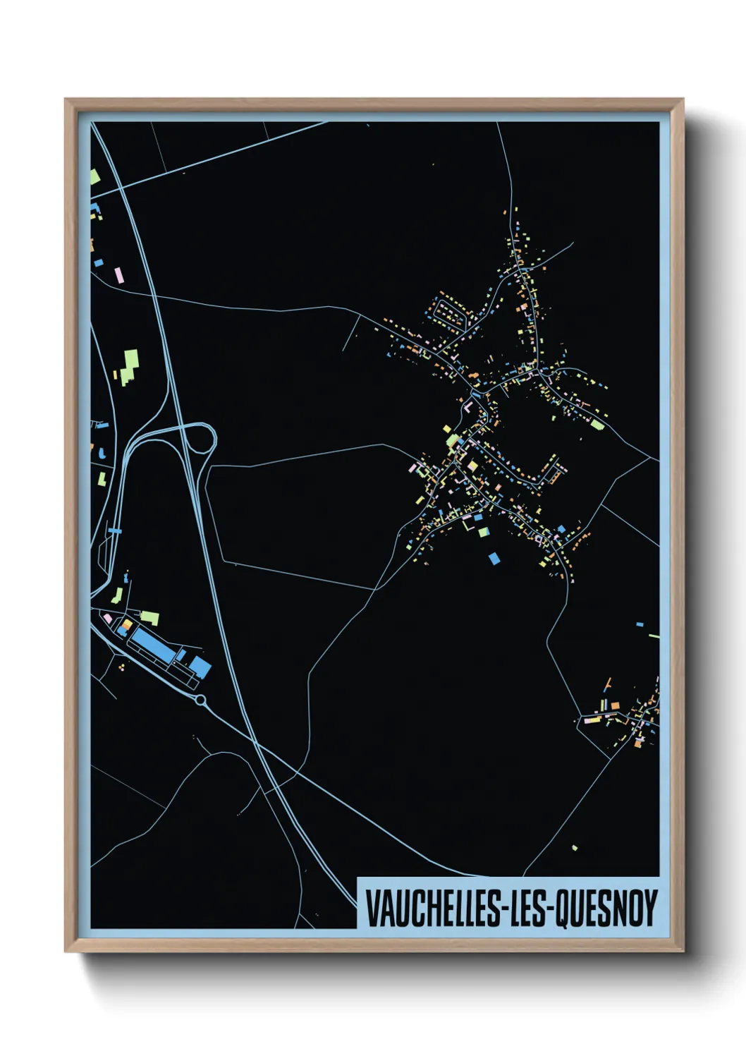 Une affiche de carte sur Vauchelles-les-Quesnoy